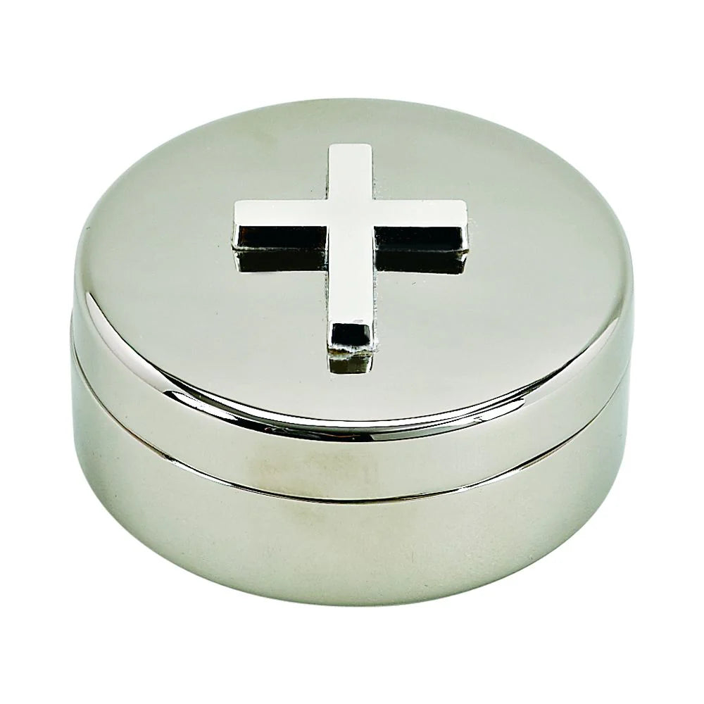 Round Box With Cross On Lid