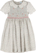 Smock Scallop Pink Flower Baby Dress