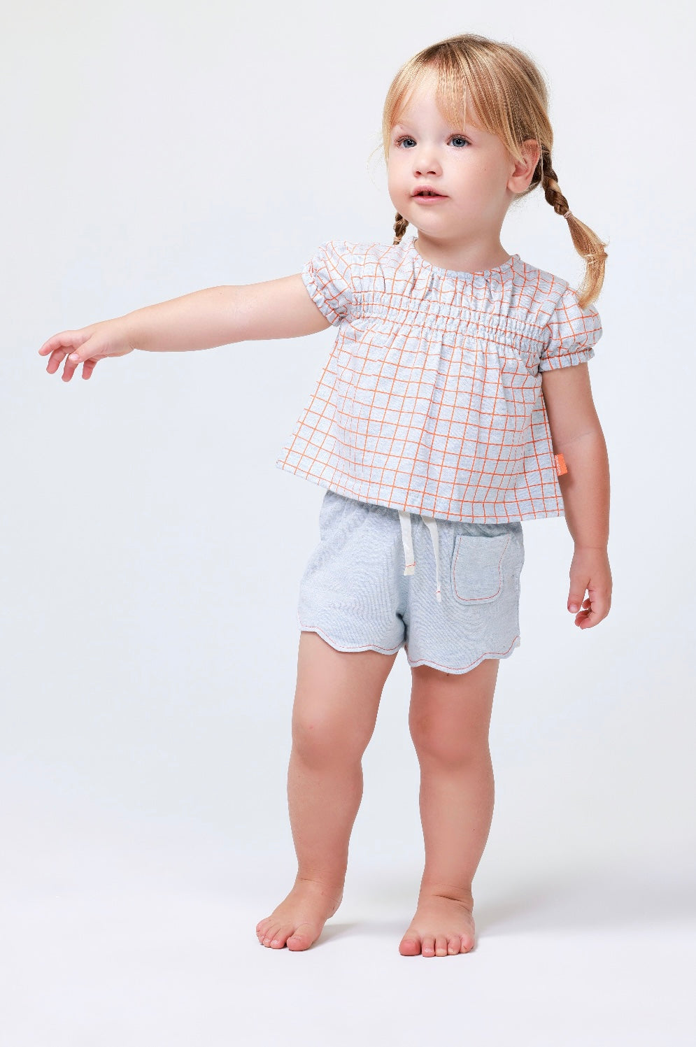 Orange & Grey Girl Set