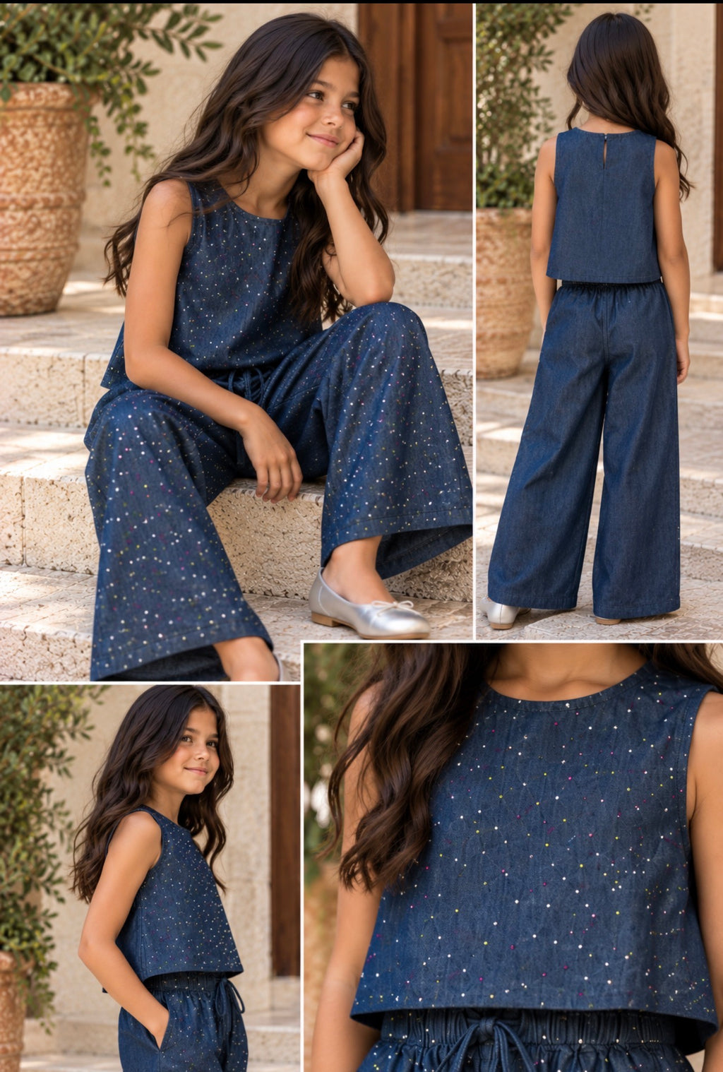 Denim Multi Rhinestones Set