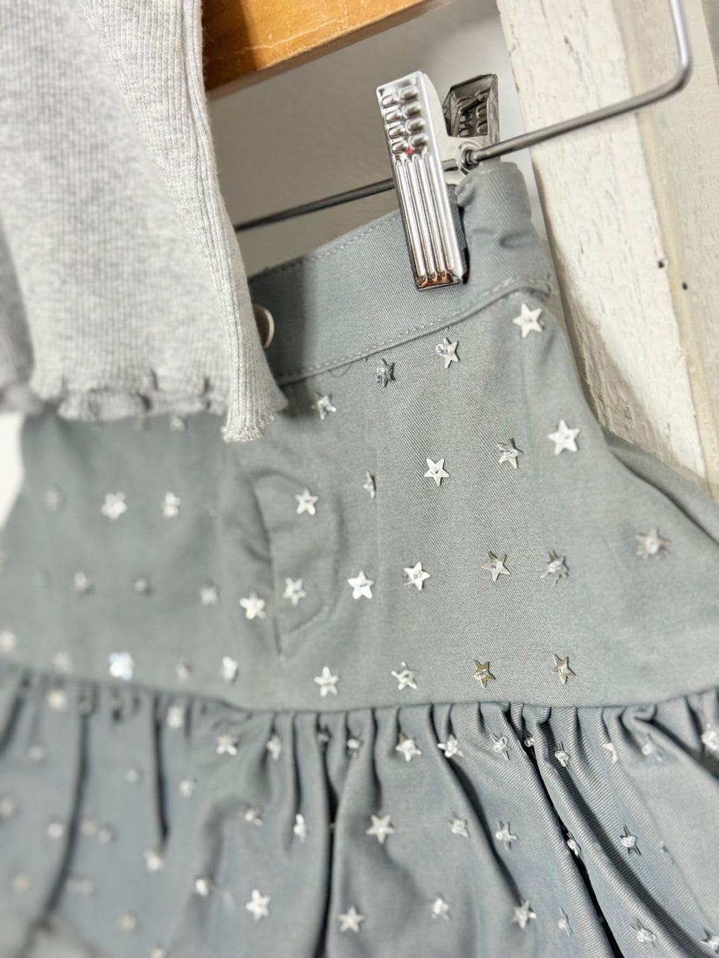 Sequin Star Silver Skort Set