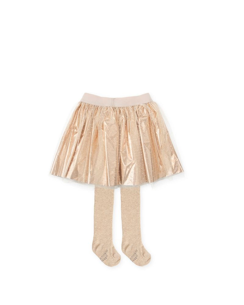 Gold Metallic Skirt Set