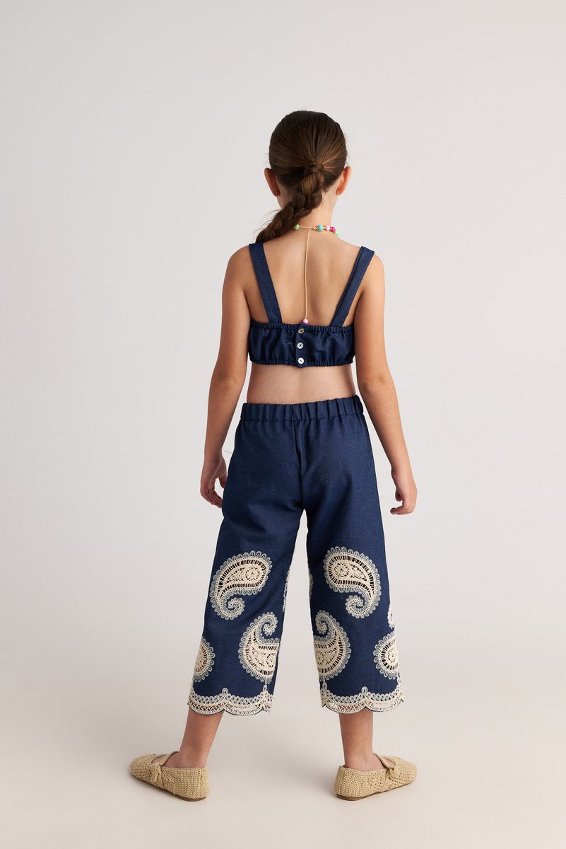 Denim Crochet Jumpsuit