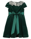 Velvety Green Girl Dress