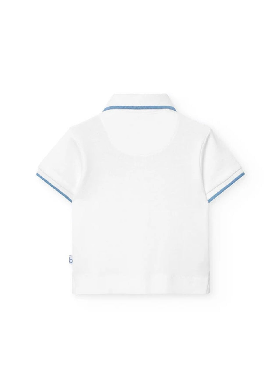 White Button Up with Blue Collar