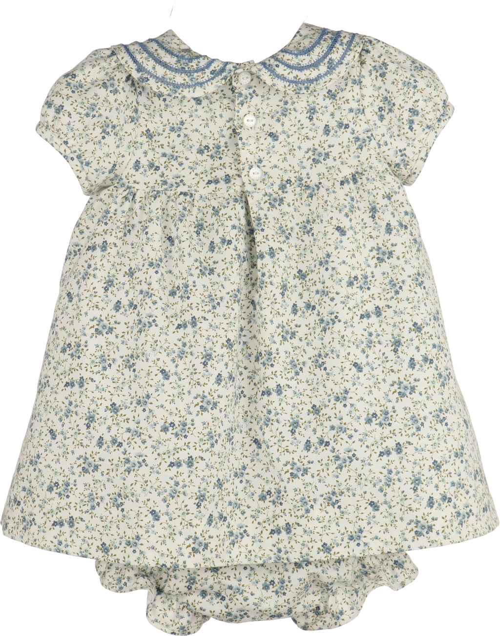 Blue Liberty Collar Flower Baby Dress