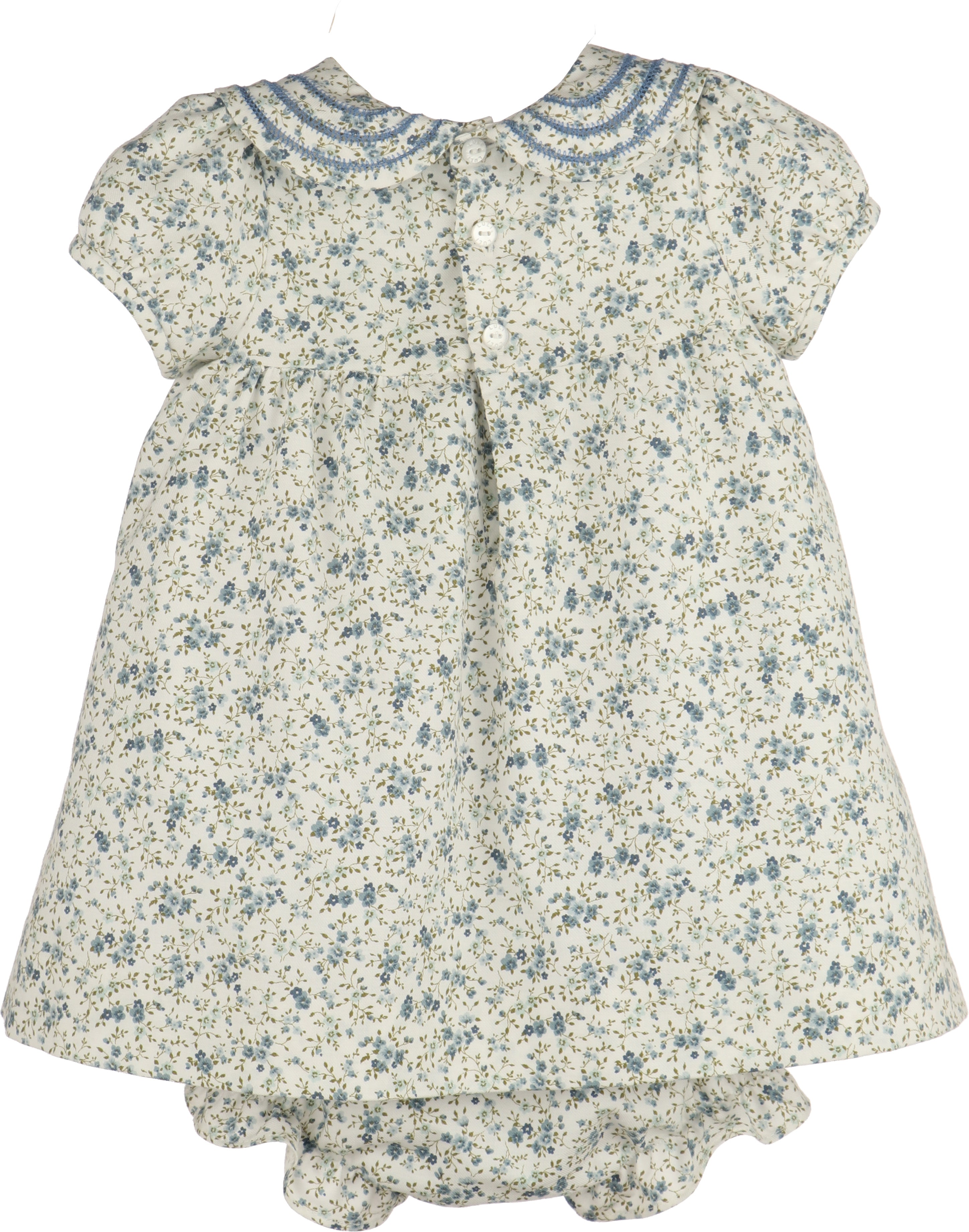 Blue Liberty Collar Flower Baby Dress