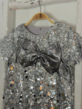 Sequin Silver Big Bow Dress