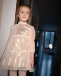 Tulle Metallic Gold Dress