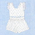Spring Blue Flowers Romper