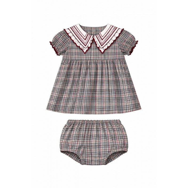 Burgundy Plaid Baby Dress