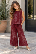 Burgundy Twinkle Top and Pant Set