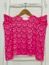 Puff Sleeve Top Neon Pink