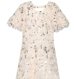 Faux Feather Sequin Chest KeyHole