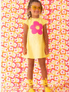 Yellow Linen Flower Dress