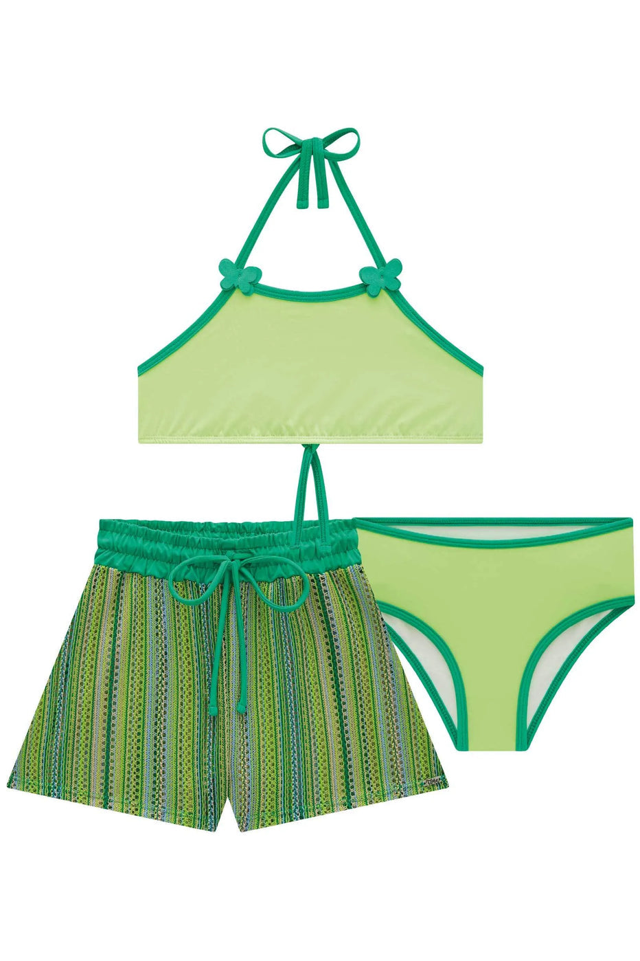 Green Three piece Bikini Set