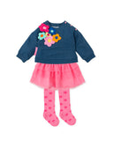 Tulle Flower Baby Dress with Tights