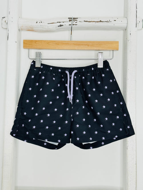 Black & Star Swimming Trunks