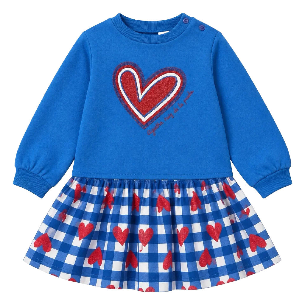 Blue Heart Combo Dress