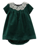 Velvety Green Baby Dress