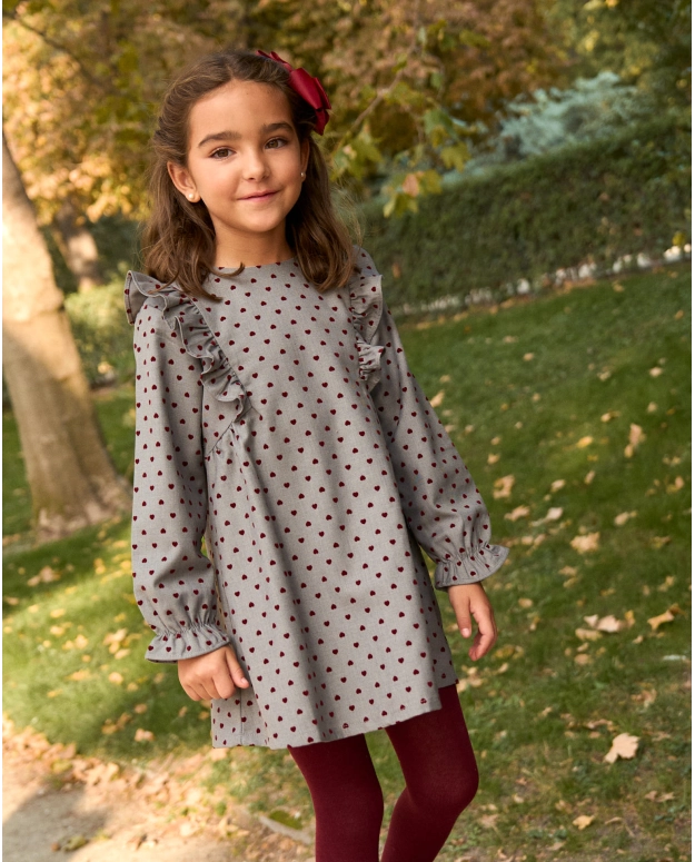 Red Hearts Ruffle Dress