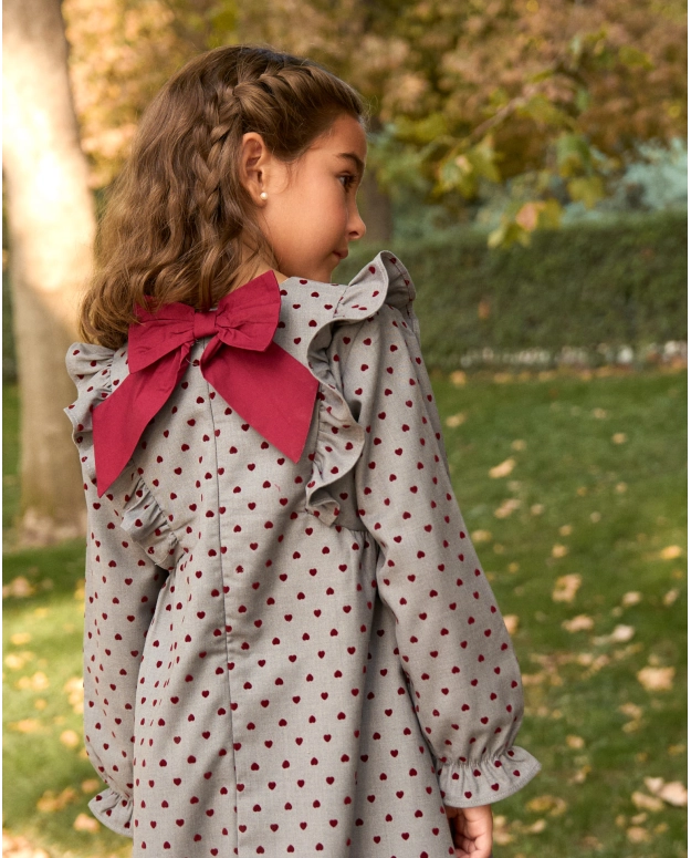 Red Hearts Ruffle Dress