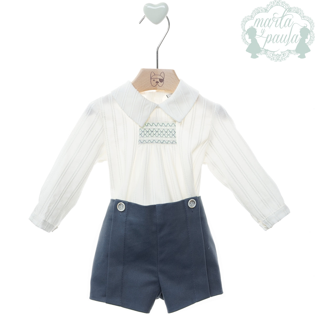Sebastian Blue Smocked Set