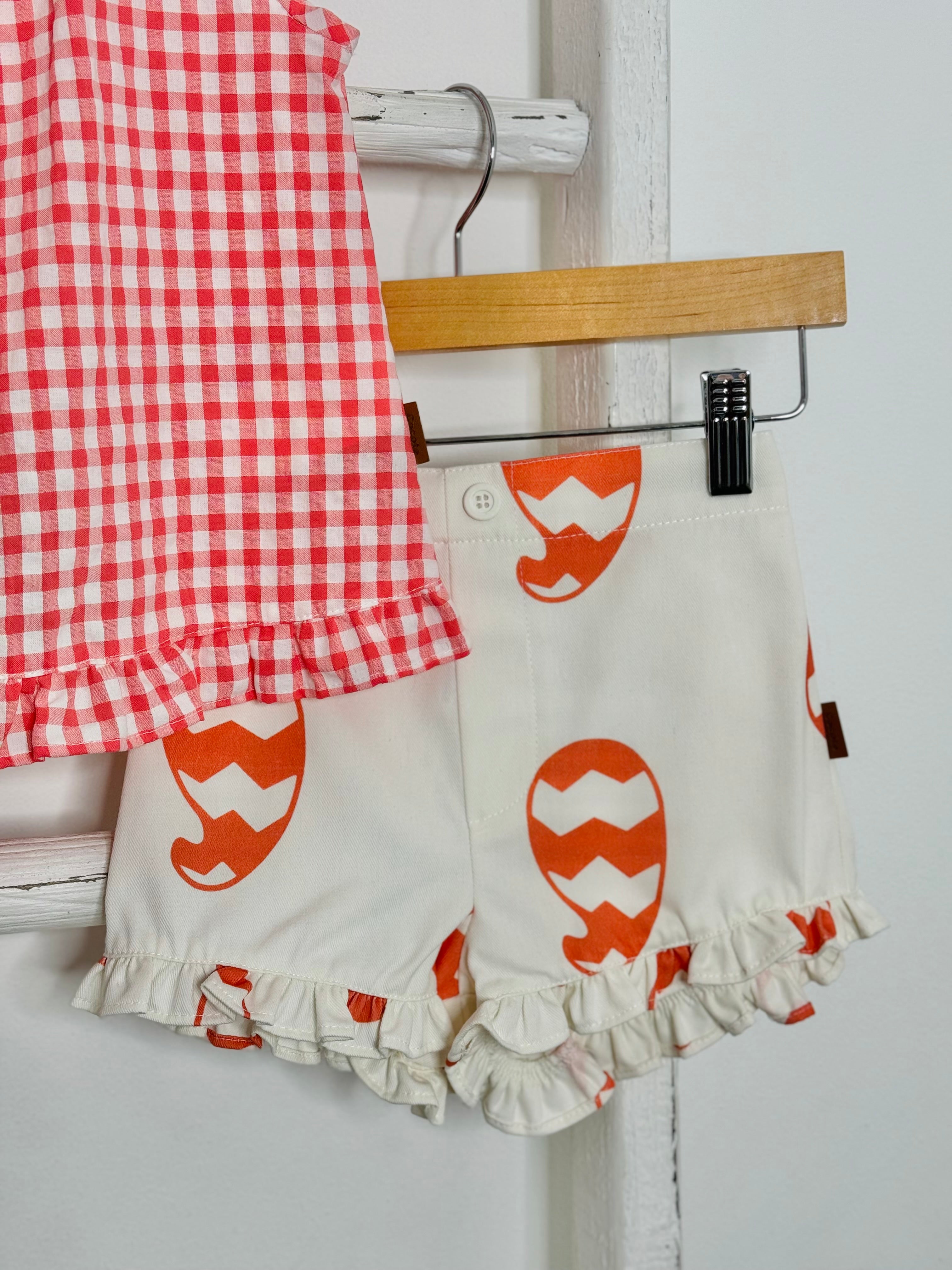 Coral Vichy Short Set