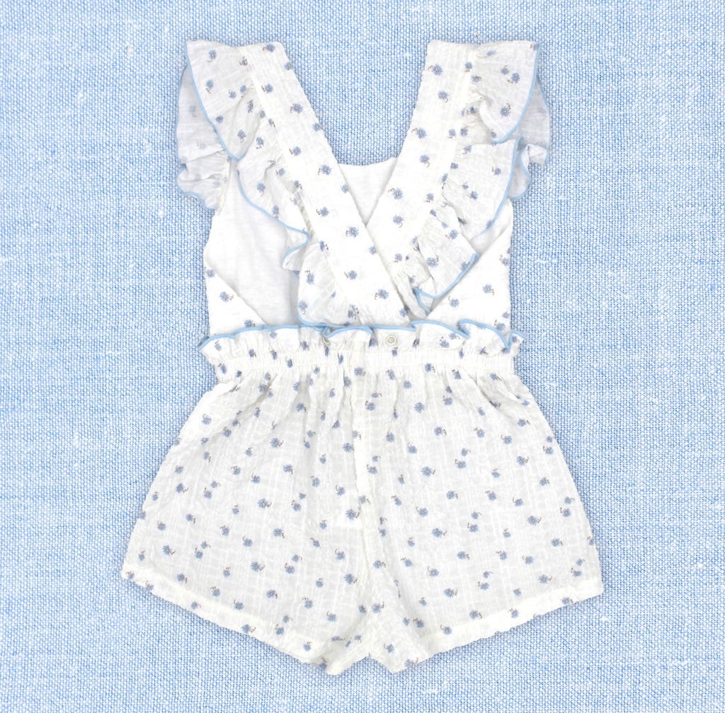 Spring Blue Flowers Romper