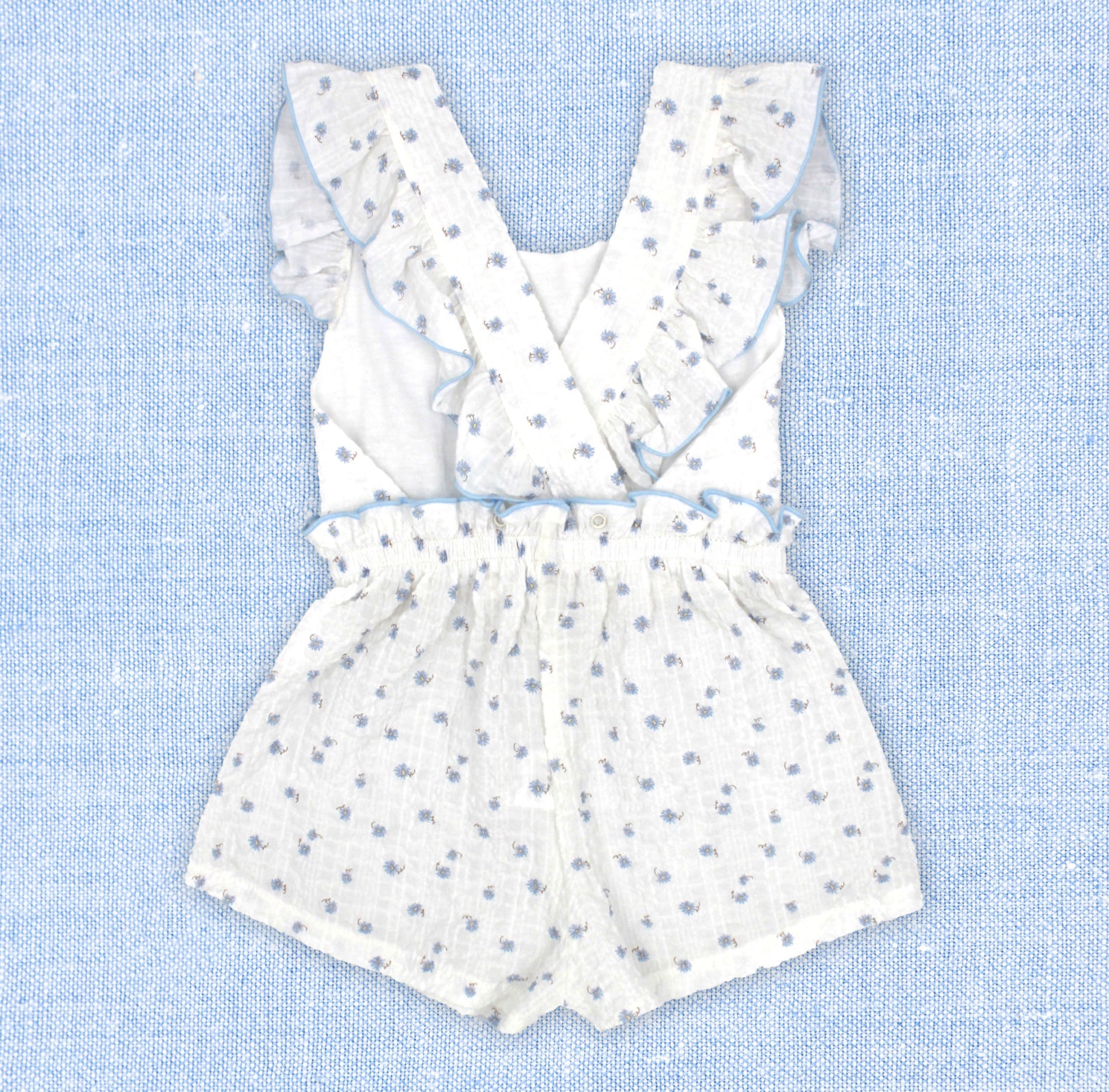 Spring Blue Flowers Romper