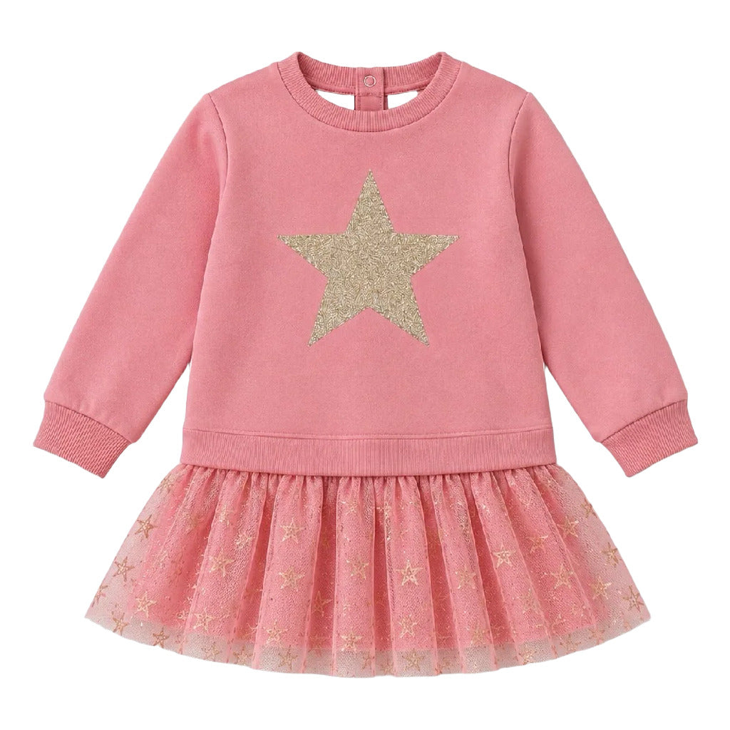 Star Dress With Tulle Mix