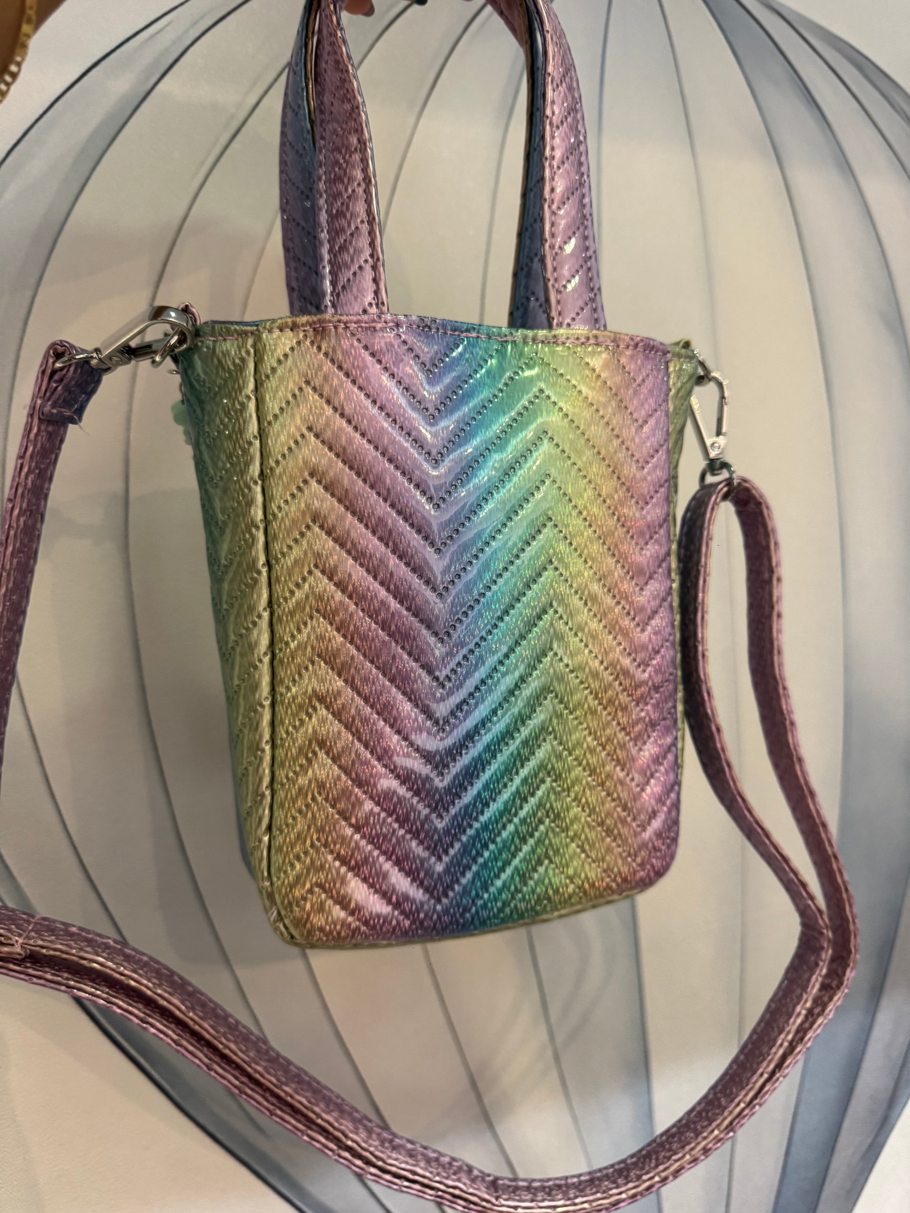 Purple Iridescent Top Handle Bag