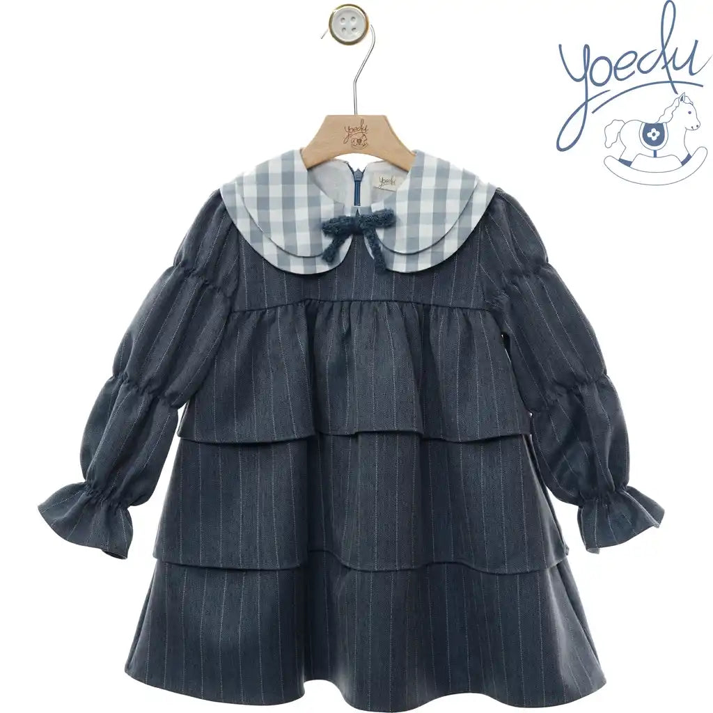 Bluebell Gingham Collar Tiered Dress