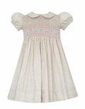 Embroider Pink Smocked Dress