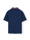 Navy Blue With Pink Stripped collar