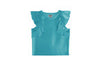 Metallic Blue Flutter Top