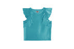 Metallic Blue Flutter Top