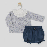 Blue Flower Two Piece Set