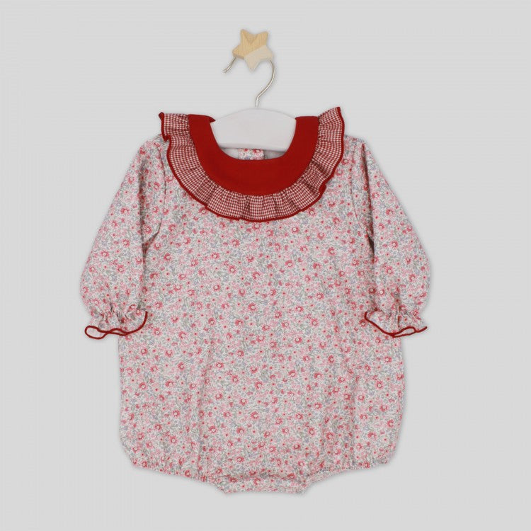 Houndstooth Collar Flower Romper
