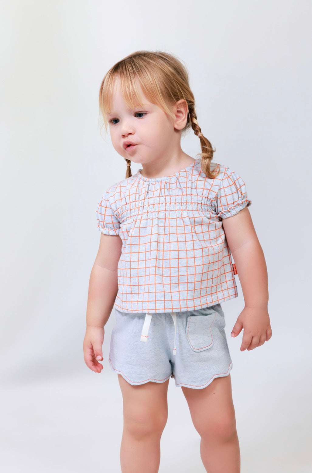 Orange & Grey Girl Set