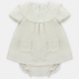Delicate Ivory Tweed Baby Dress