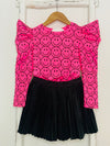 Puff Sleeve Top Neon Pink