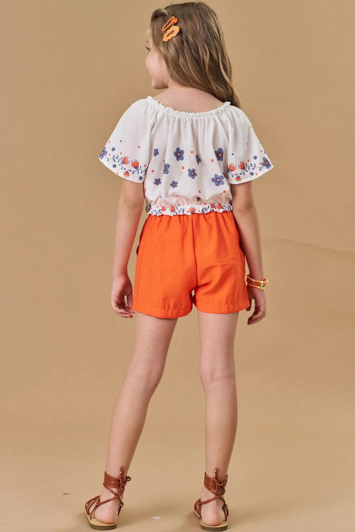 Orange and Purple Flower Set