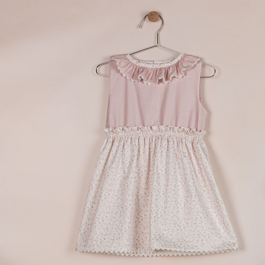 Small Vichy Pink Collar Dress