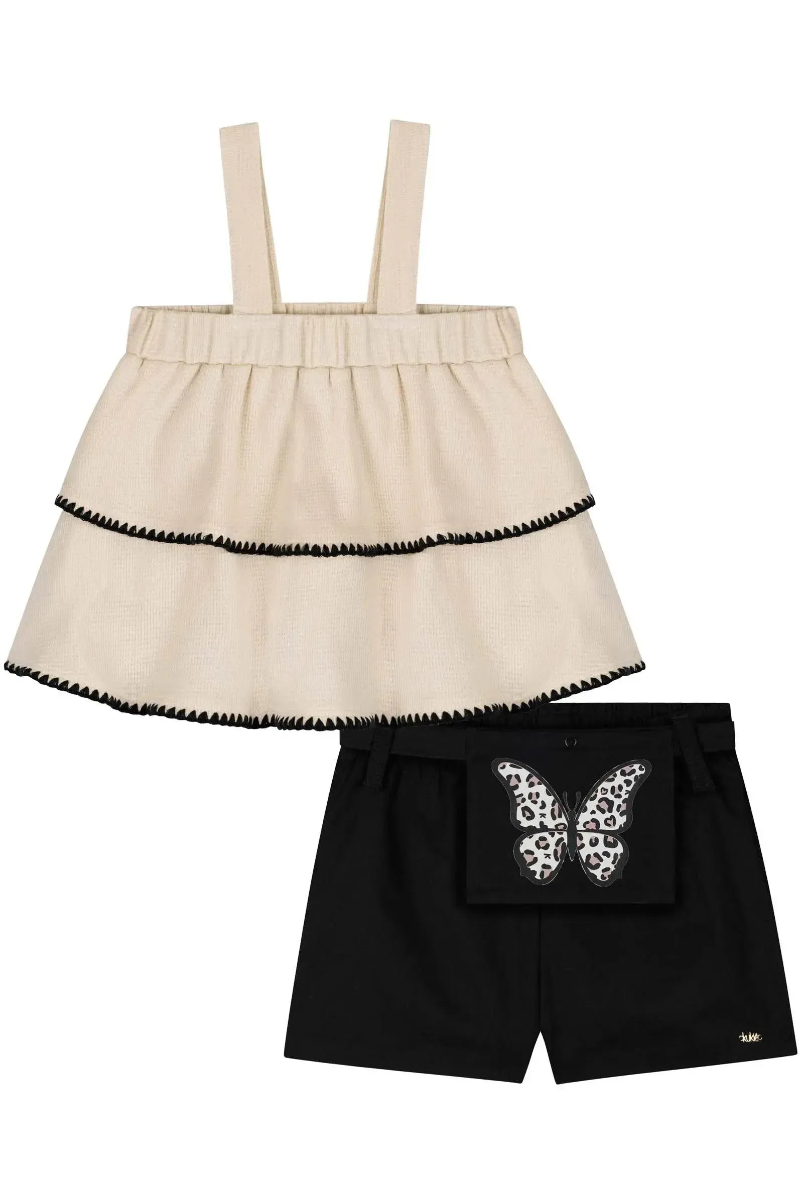 Animal Print Butterfly Beige Set