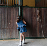 Navy Sequin Velvet Top & Skirt Set