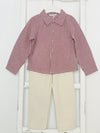 Cream and Red Gingham Boy Set