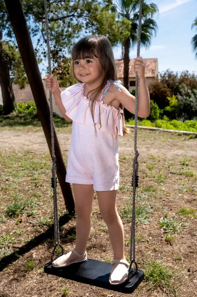 Pink Stripe Romper