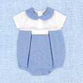 Baby Boy Light Pique and Linen Bubble