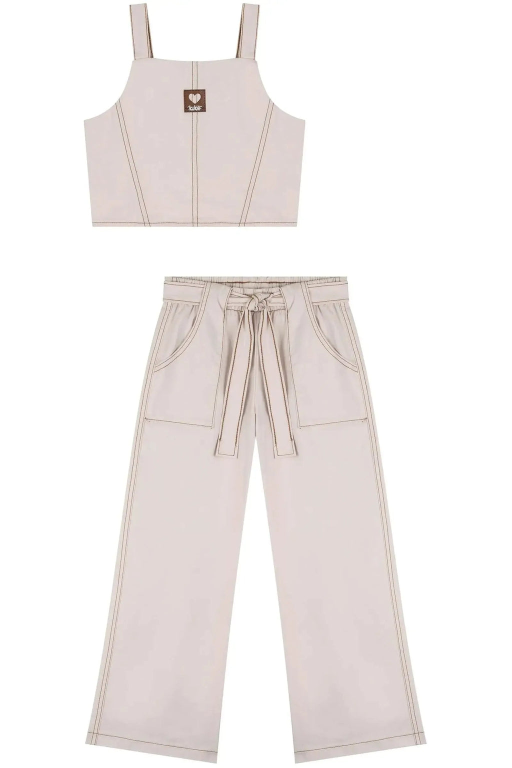 Beige Denim Set
